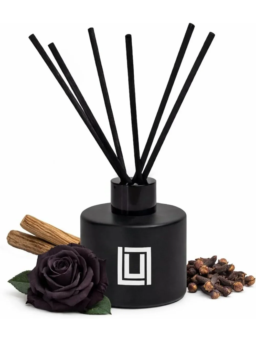 Reed Diffuser Set - Black Rose & Oud Scent | 6 Sticks | Home & Office Decor